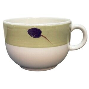 Vintage Hand Painted Maxam Pottery Coffee Cup Yellow Blue Green, Made in Italy